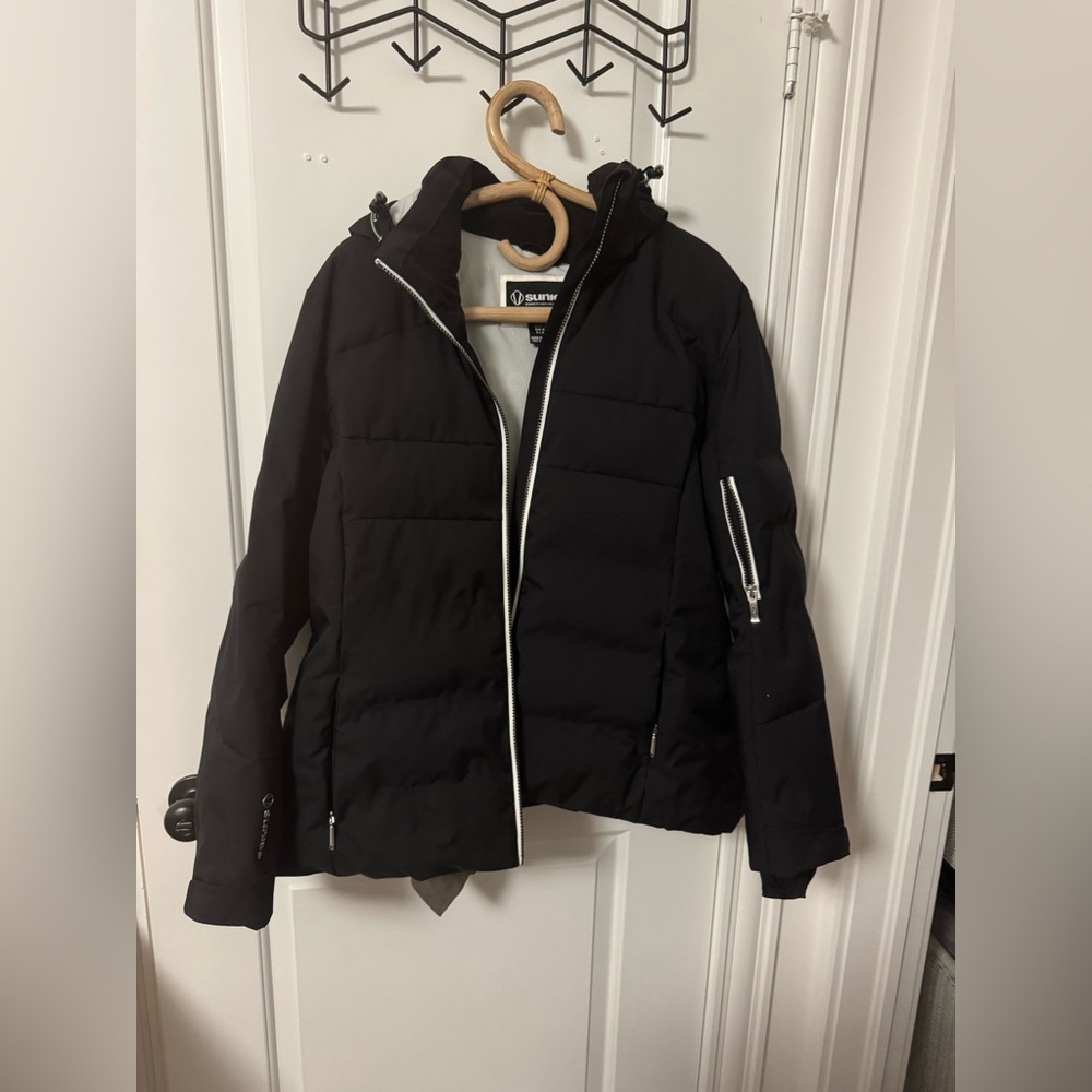 EUC Sunice LOUISE WATERPROOF QUILTED Black Women's Jacket
